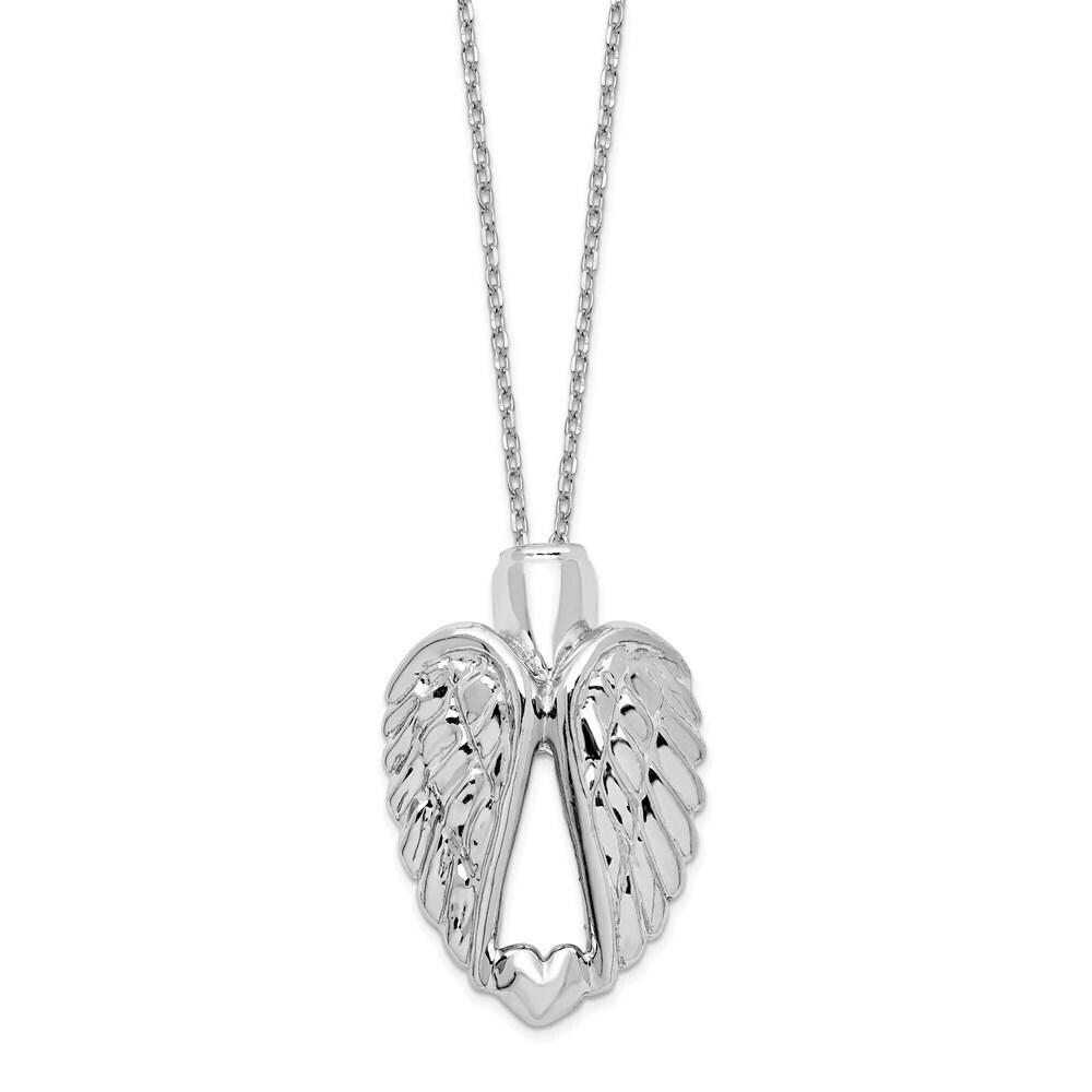 Kazi Luxury Sterling Silver Rhodium-plated Wings Ash Holder 18in Necklace